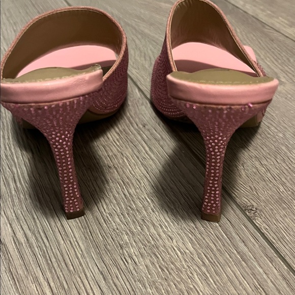 LEMONADE Pink Rhinestone Square Toe Mule Heels Size 9 - Picture 5 of 9